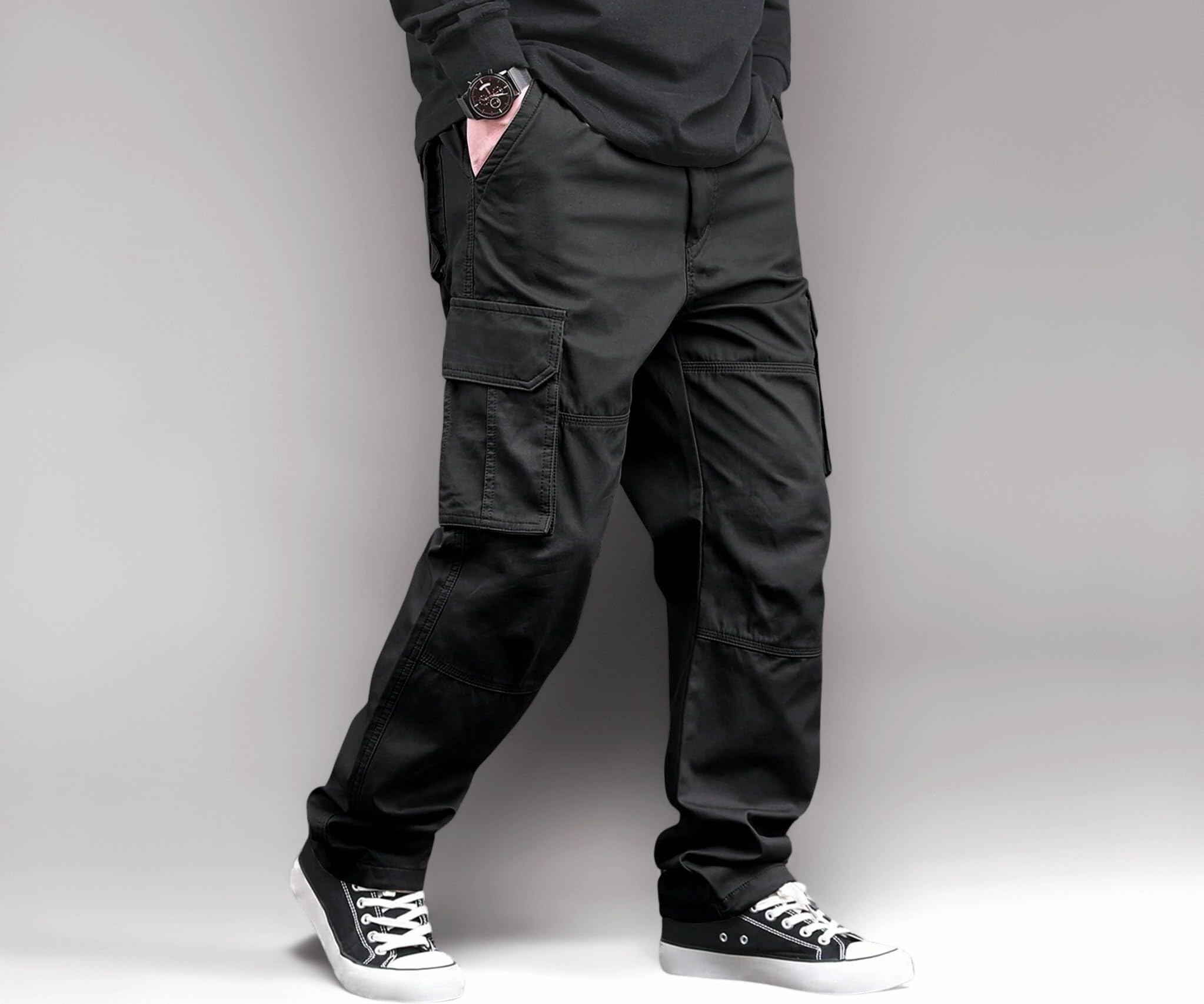Lymio Cargo for Men | Cotton Cargo Pant | Drawstring Waist Pant (Also Available in Plus Sizes) (46-49)