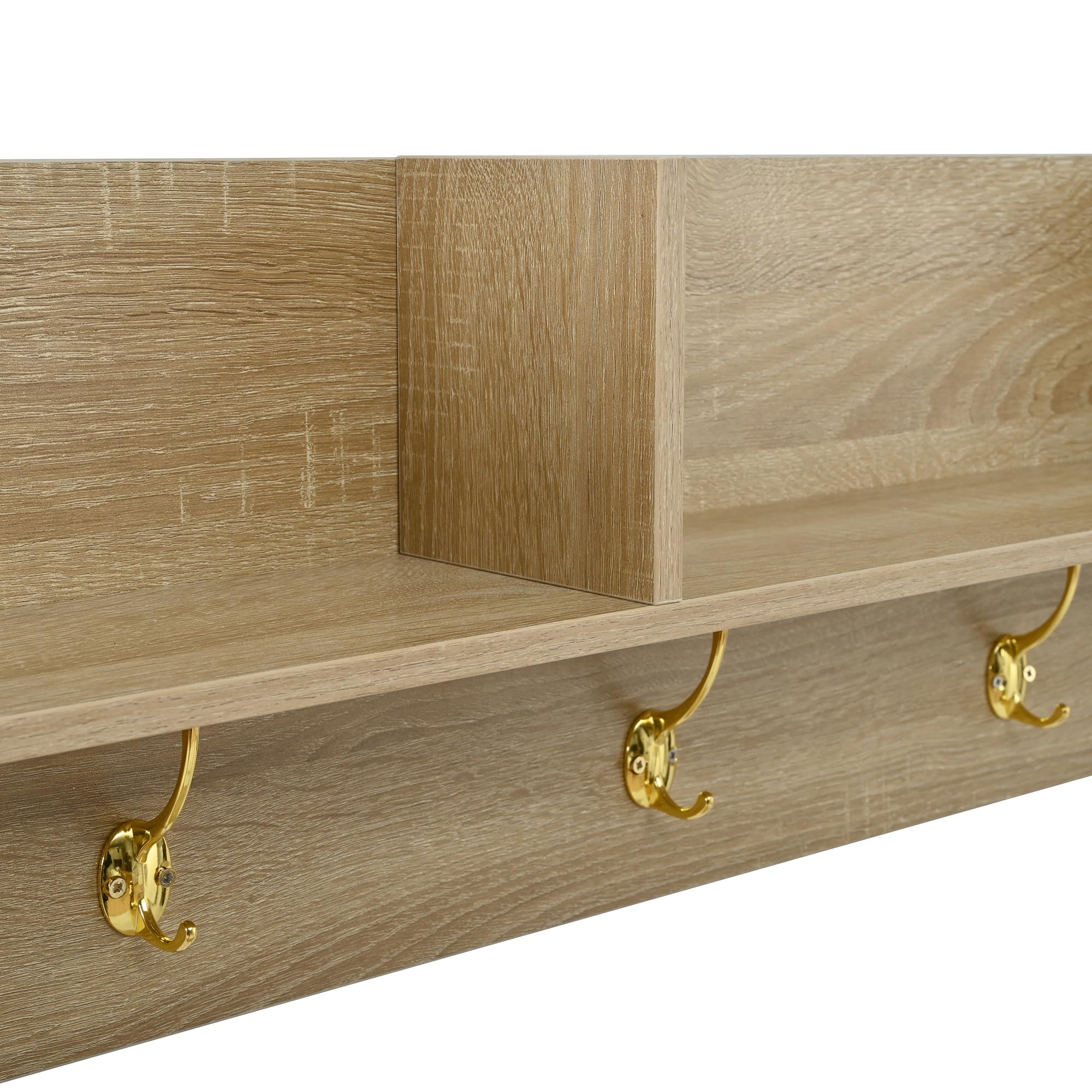 Shye Set di 4 appendiabiti, con scarpiera, panchina, appendiabiti da parete e specchio, set completo di mobili per corridoio e ingresso, dimensioni: 139,5 x 35 x 166 cm (larghezza x profondità x