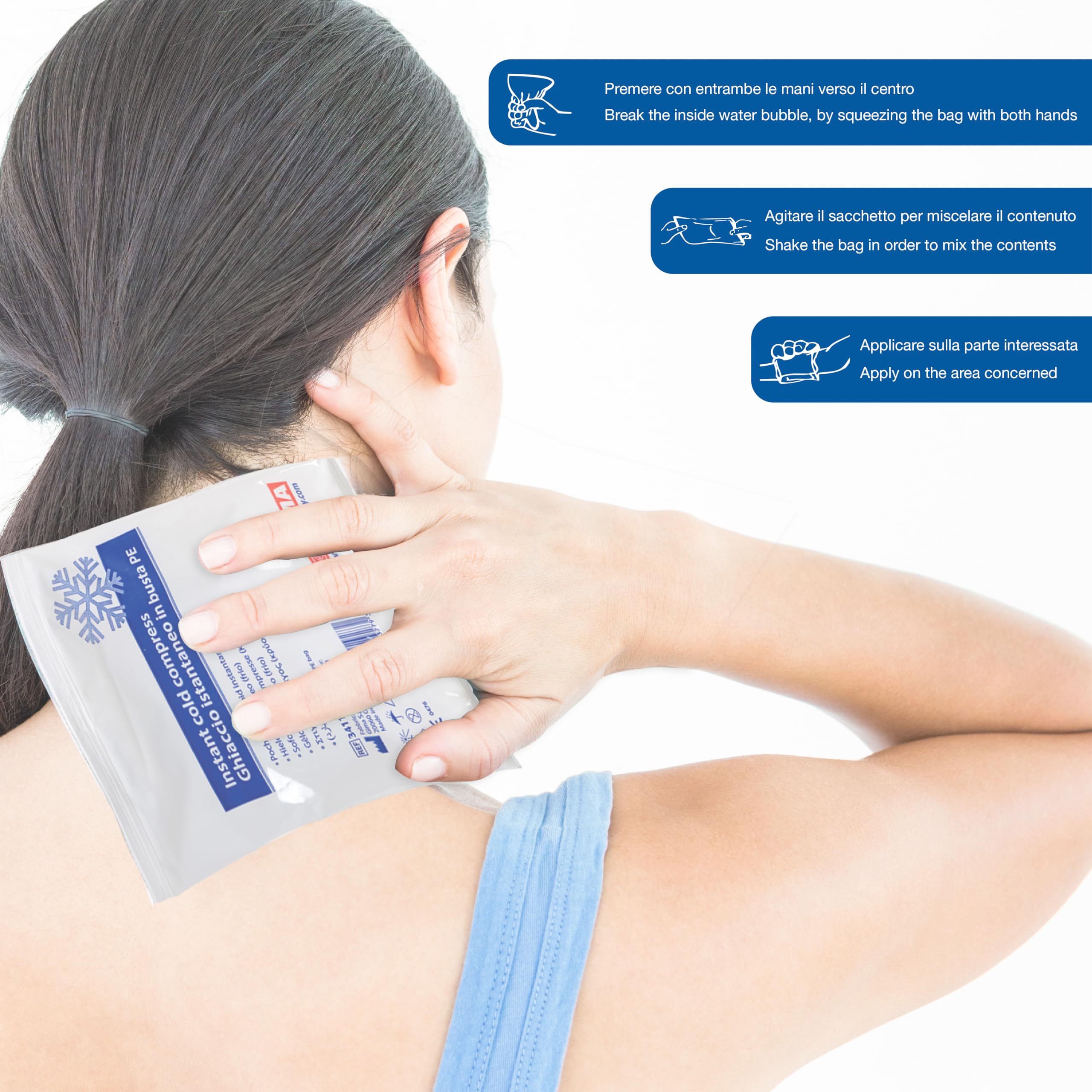GIMA Hielo instantáneo en bolsa no tejida para crioterapia, traumatismos e hinchazón 34110