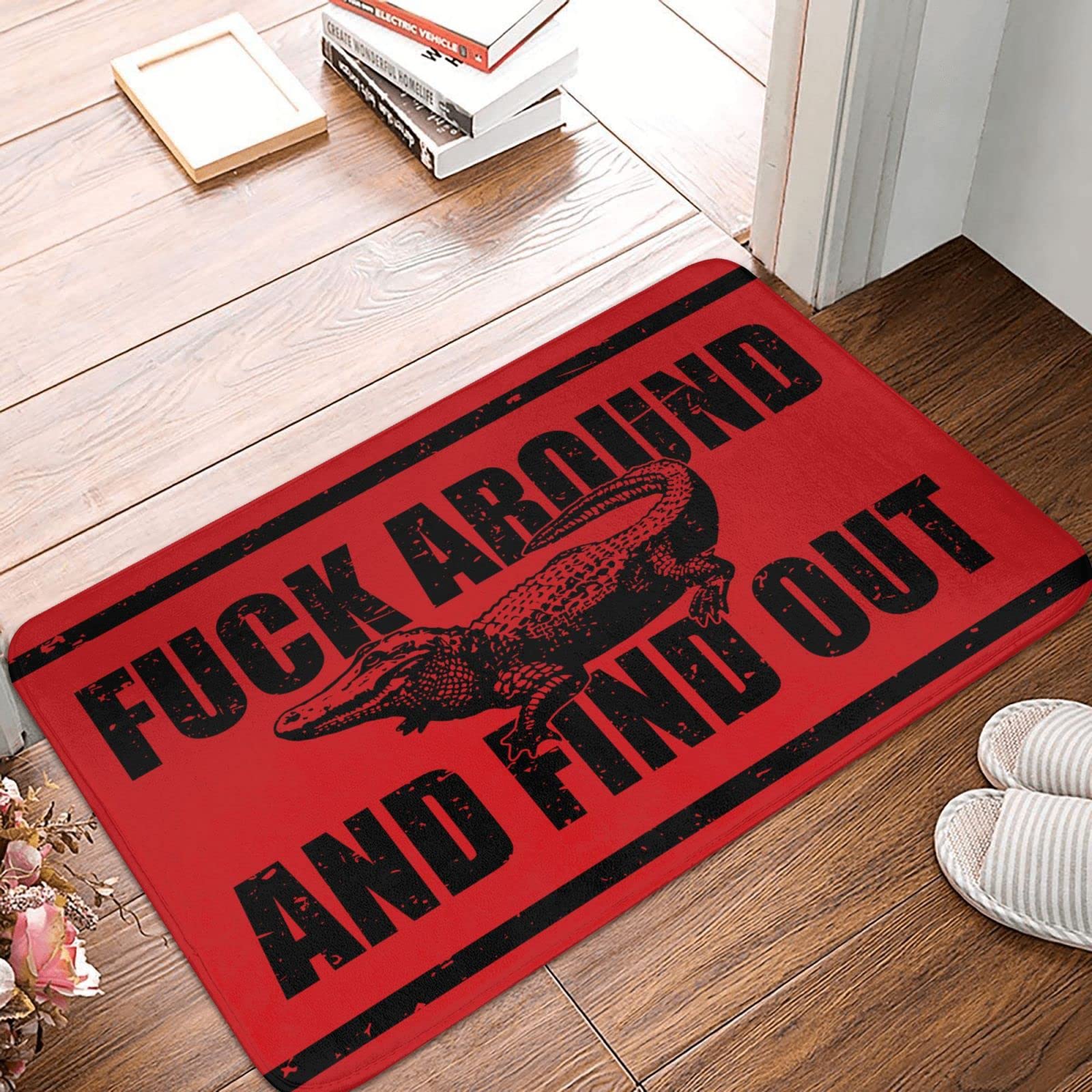 Paillasson f-k Around and Find Out grand tapis entrée 65x90cm pour éviter la saleté avec style