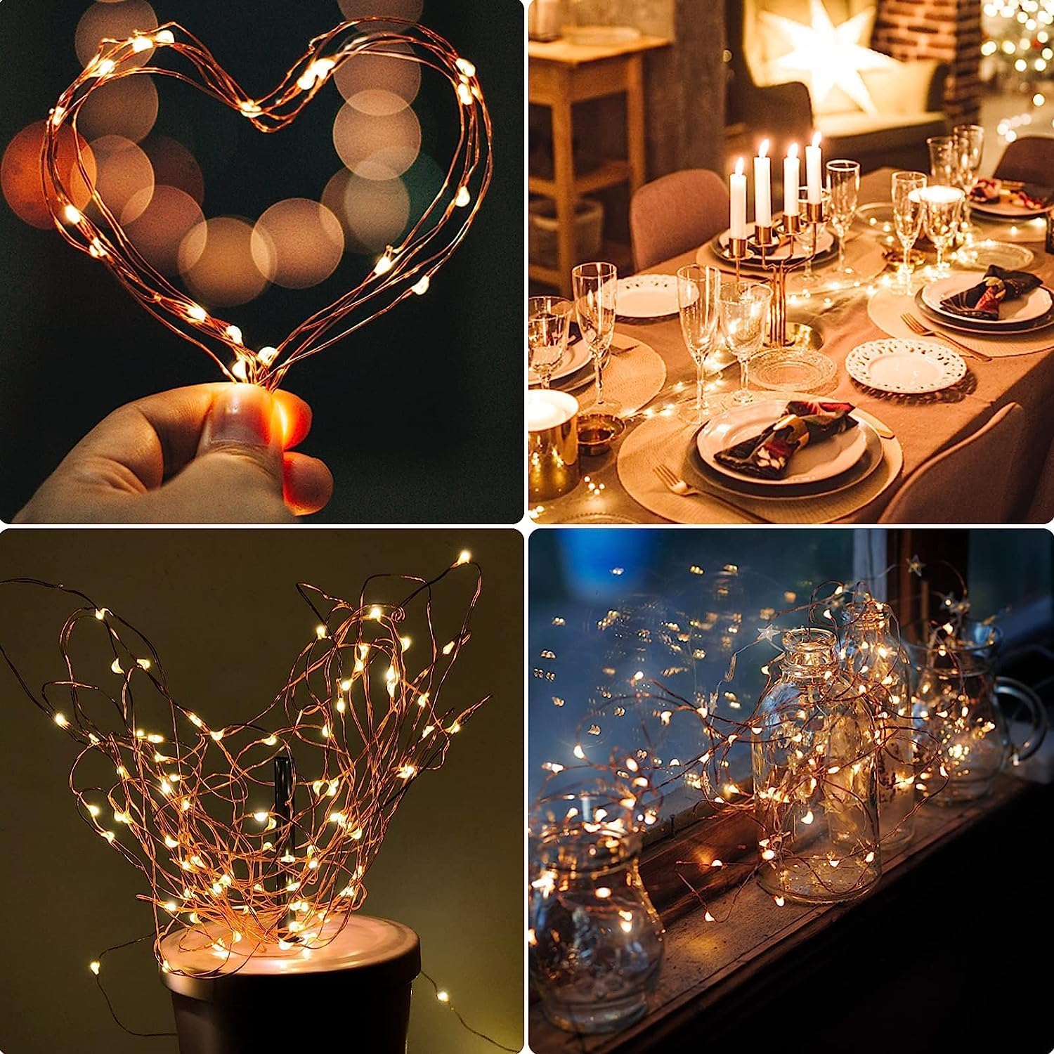 Solar Fairy Lights, 2 x 12 m 100 LED Solar String Lights with 8 Modes, 800 mHA Waterproof Christmas Lights Outdoor for Garden, Bush, Railing and Christmas Decoration