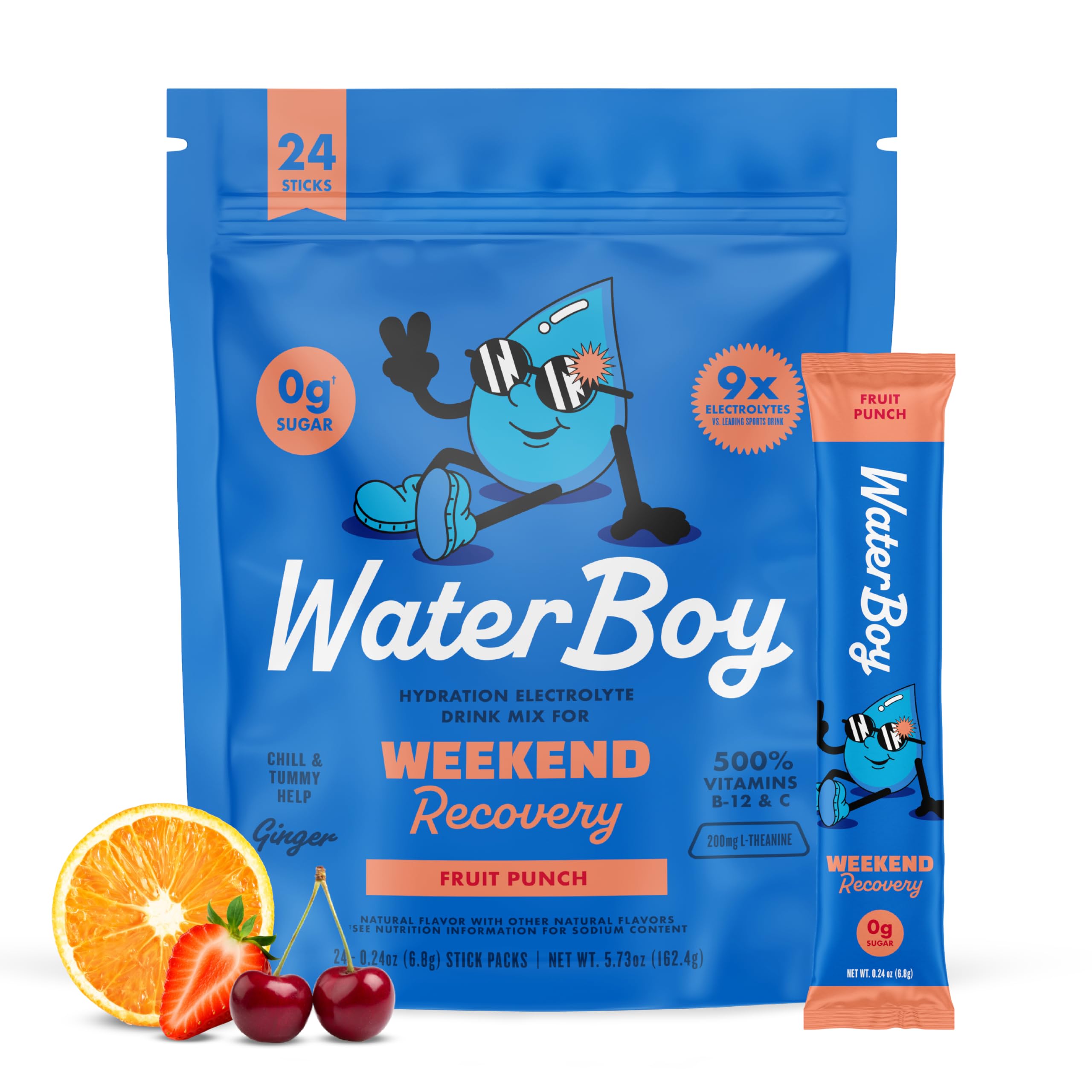 Amazon.com: Waterboy - Weekend Recovery, Fruit Punch, Sugar Free
