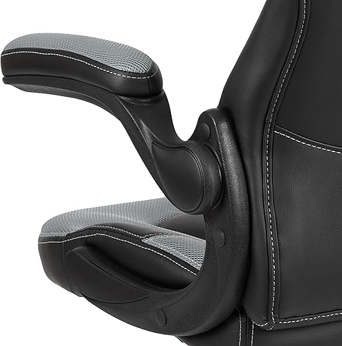 Miniatura 30 de Flash Furniture X10 - Silla giratoria de policarbonato ergonómica y ajustable con apoyabrazos abatibles; para videojuegos, juegos de carreras,