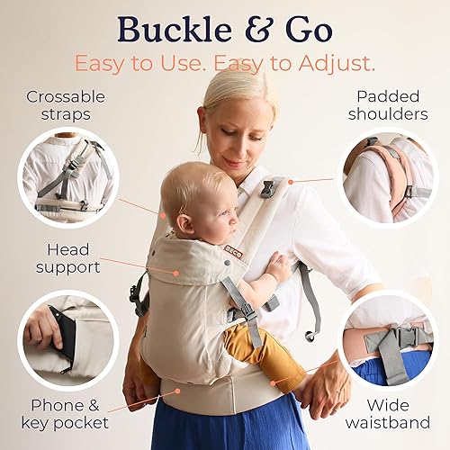 Miniatura 5 de Beco Gemini 2.0 Portabebés para recién nacidos a niños pequeños con soporte M-Cloud - Portabebés de 4 posiciones, portabebés certificado saludable