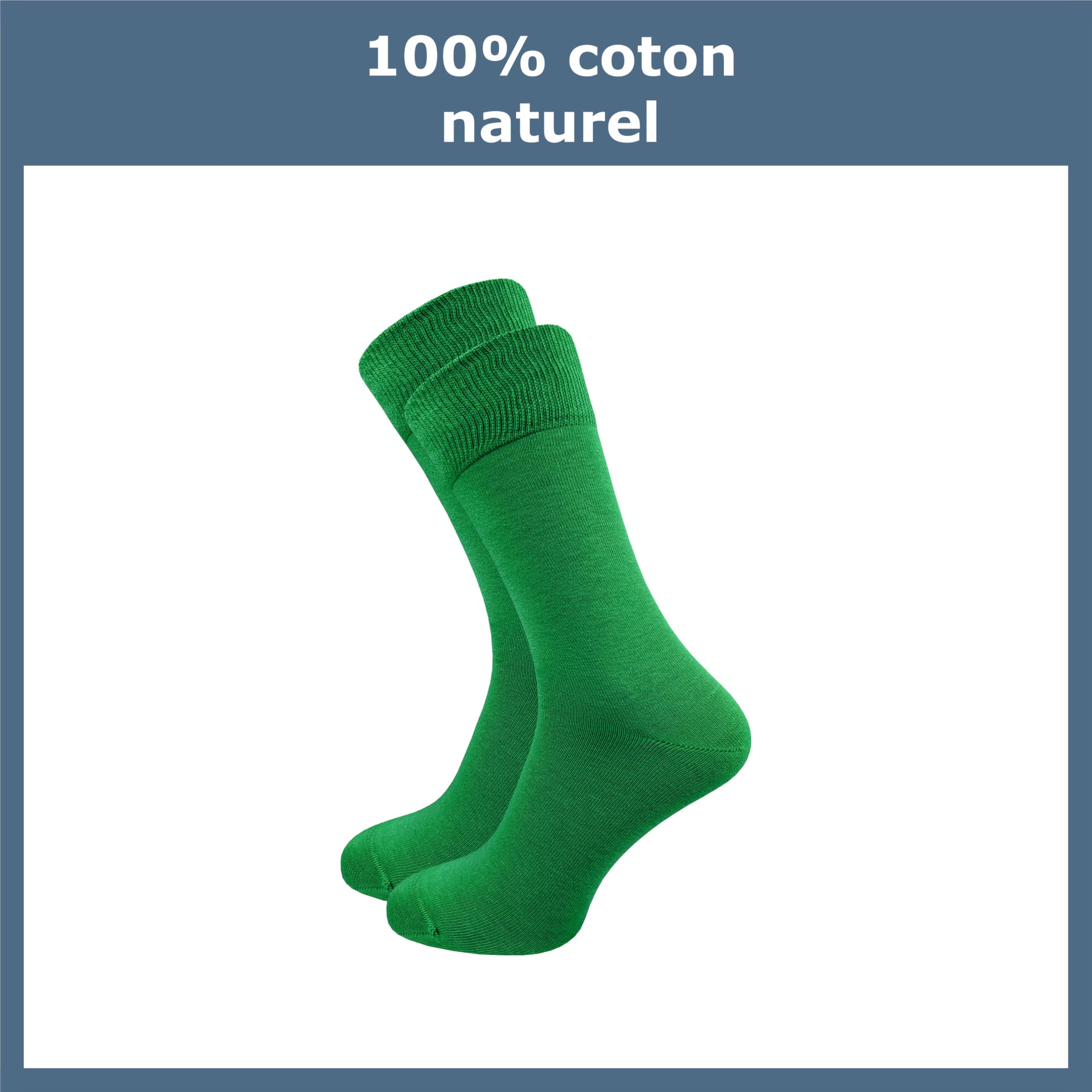 Chaussettes 100% coton pour hommes - Chaussettes sans couture en pur coton | 10 paires | Fil doublement tricoté pour une longue durée de vie