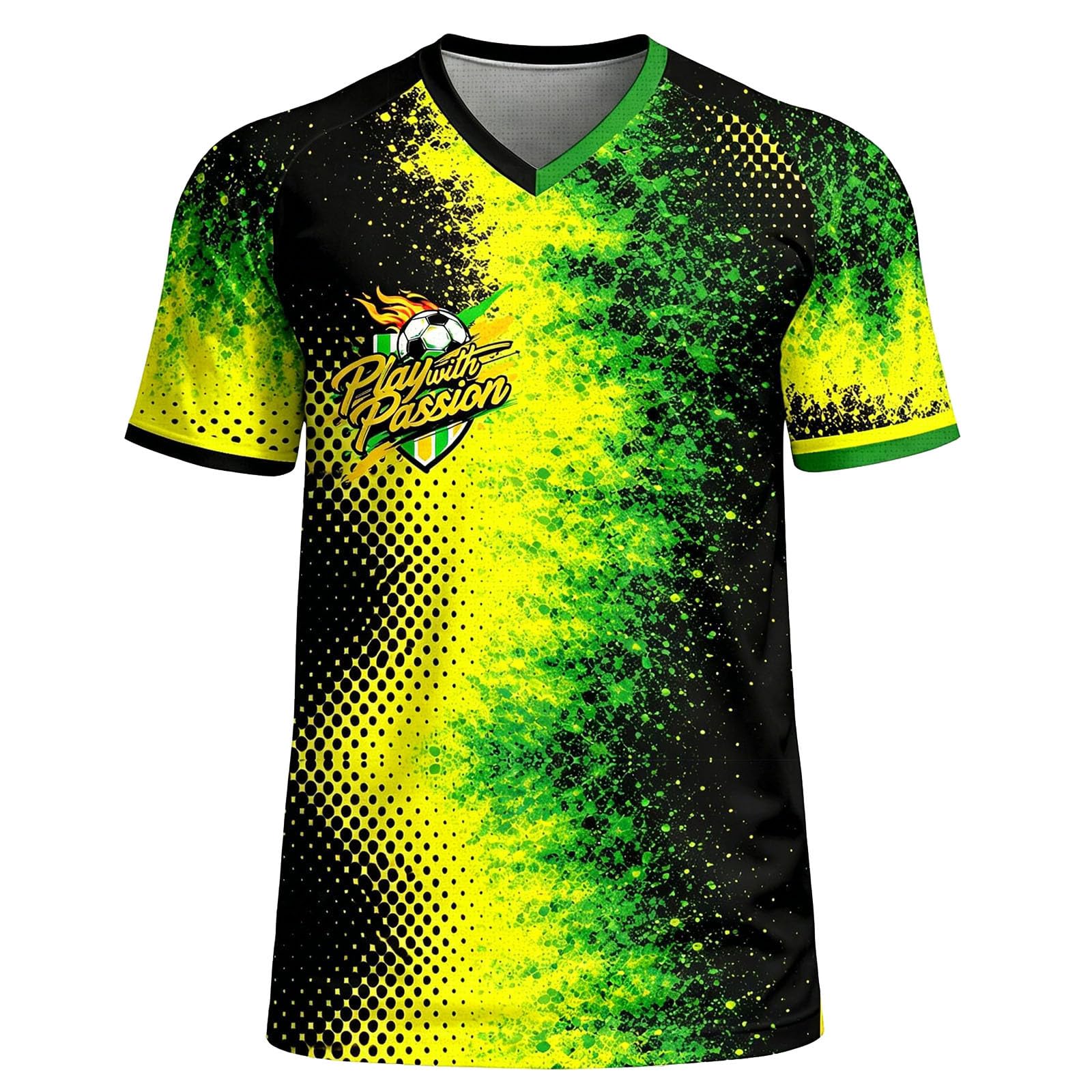 Mens T Shirt Football Fan Team Themed Graphic Shirts Crew Neck Short Sleeve Soccer Fan Tops Vintage Casual Tshirts Athletic Football Tees Training Matches and Casual Wear