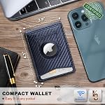 KS Mens Wallet Airtag or Standard Use,Slim Leather Wallet Money Clip Gift for Men 11 Cards RFID Blocking