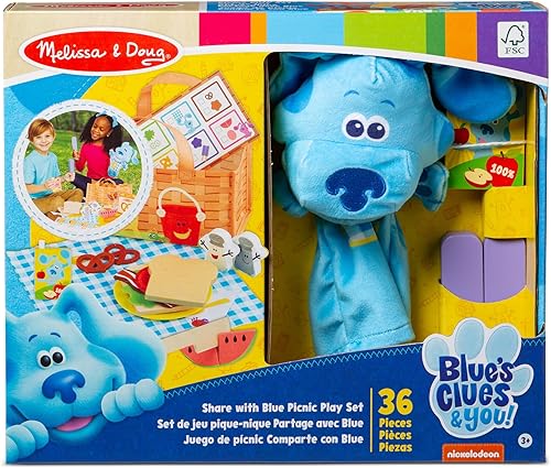 Miniatura 3 de Melissa & Doug ¡Blue's Clues & You! Comparte con el juego de picnic azul con marioneta de mano - Certificado FSC