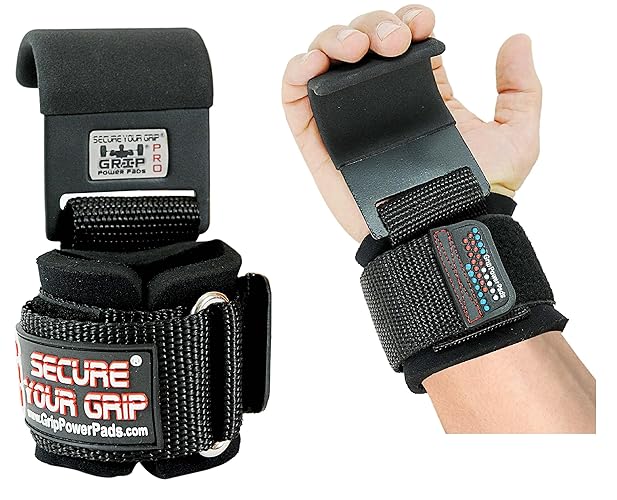 Garras de sujeción para pesas de alta resistencia y correas de muñeca para levantamiento de pesas de potencia, juego de 2