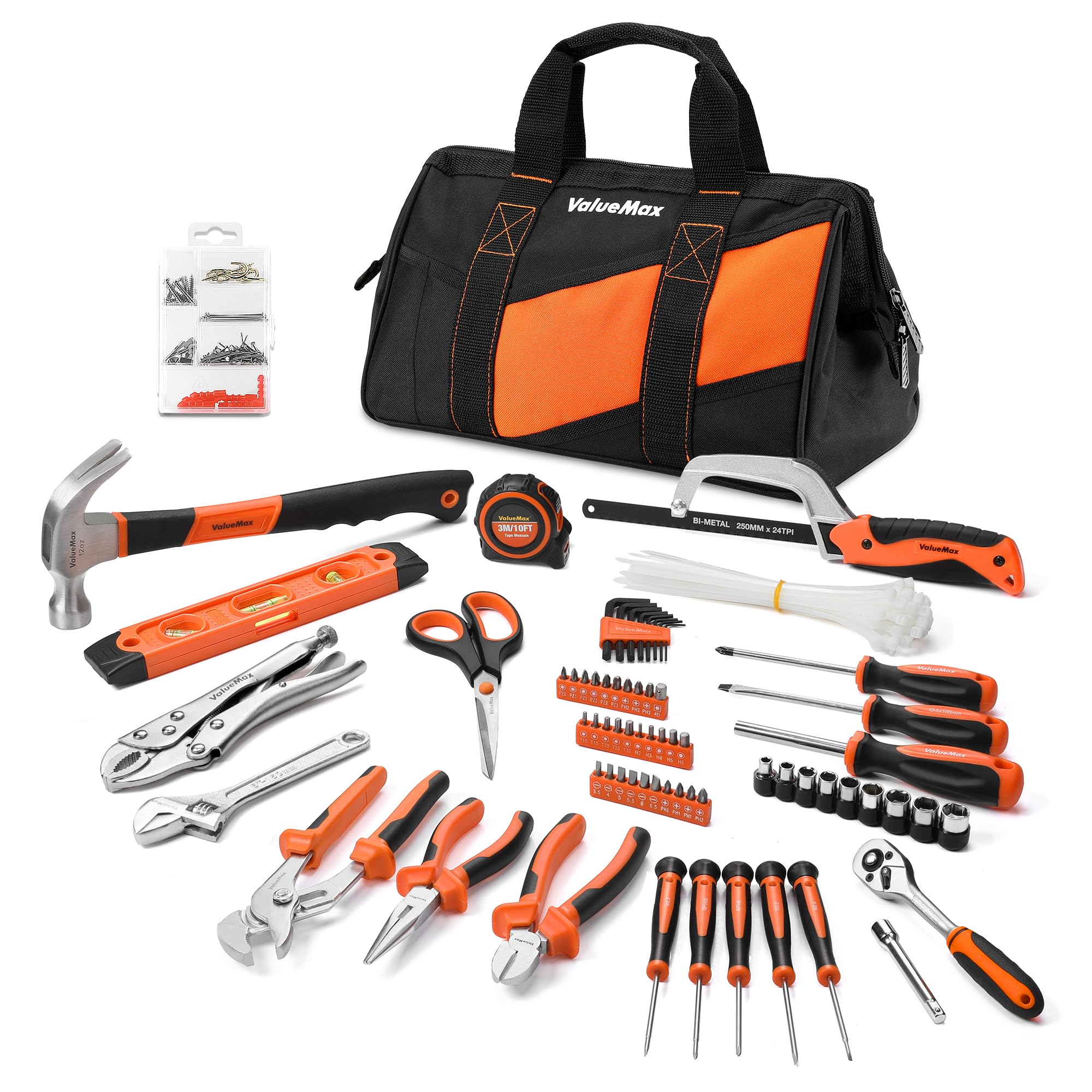 ValueMax Kit d'Outils 219 Pièces avec Sac Durable | Caisse à Outils Complete pour Bricolage, Réparation et Entretien Domestique