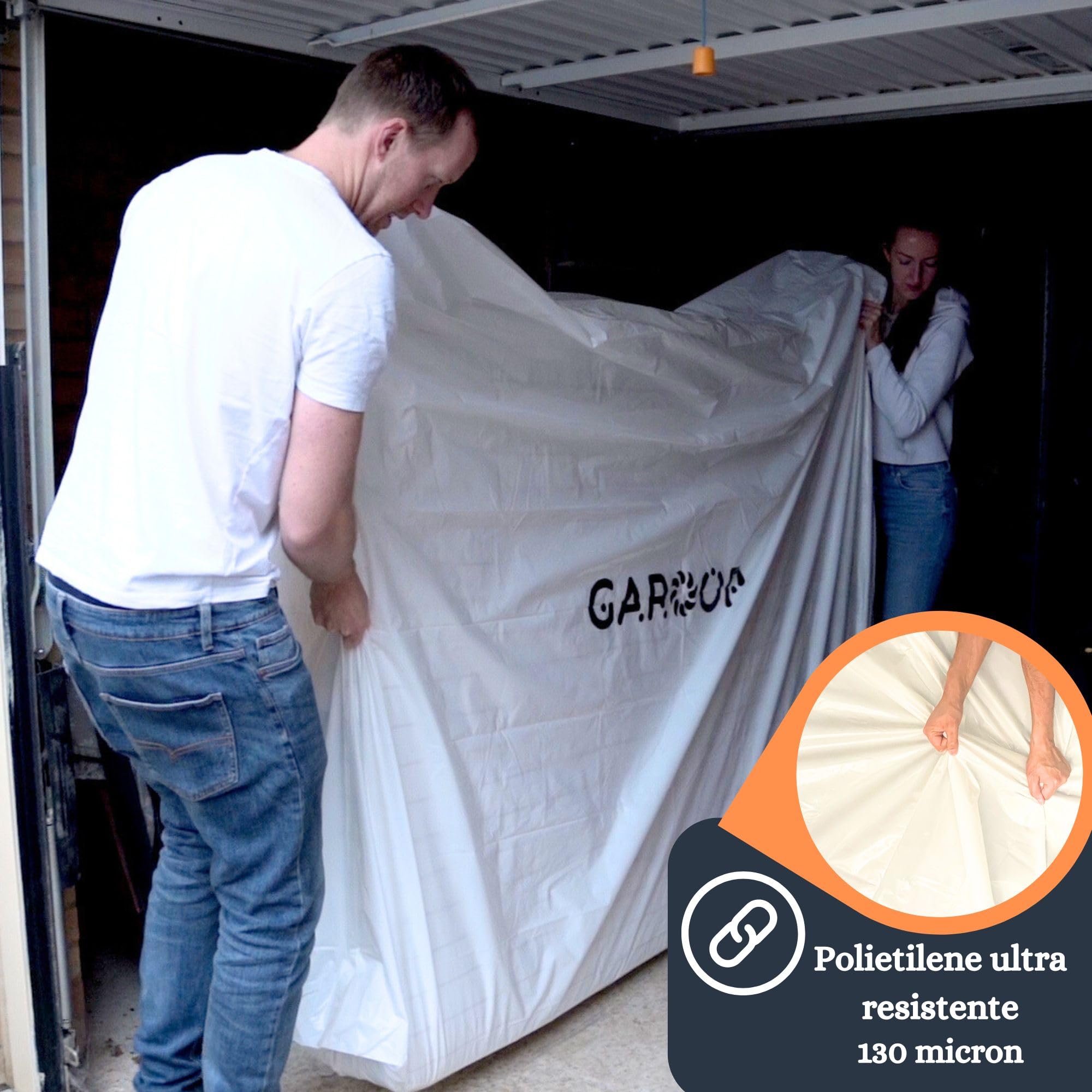 Custodia di protezione e protezione per materasso impermeabile – borsa portaoggetti resistente alle deformazioni, misura ideale per spostare e riporre – in plastica con zip (90 x 200 cm – Set di 2)