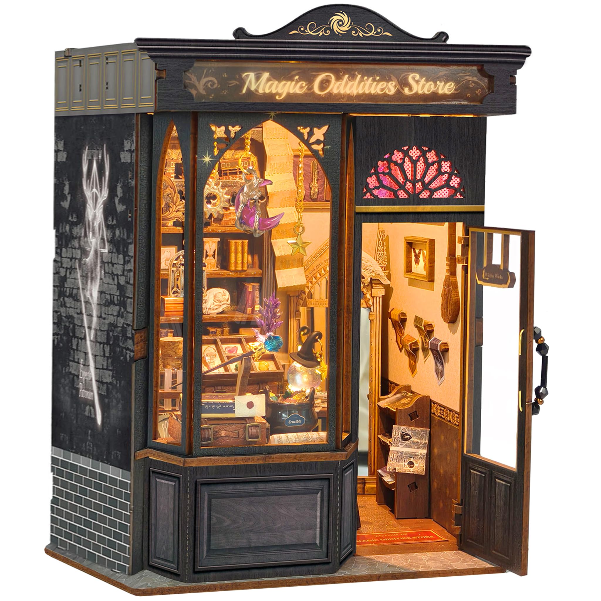 Book Nook Kit for Adults, Magic Oddities Store DIY Booknook with LED Light