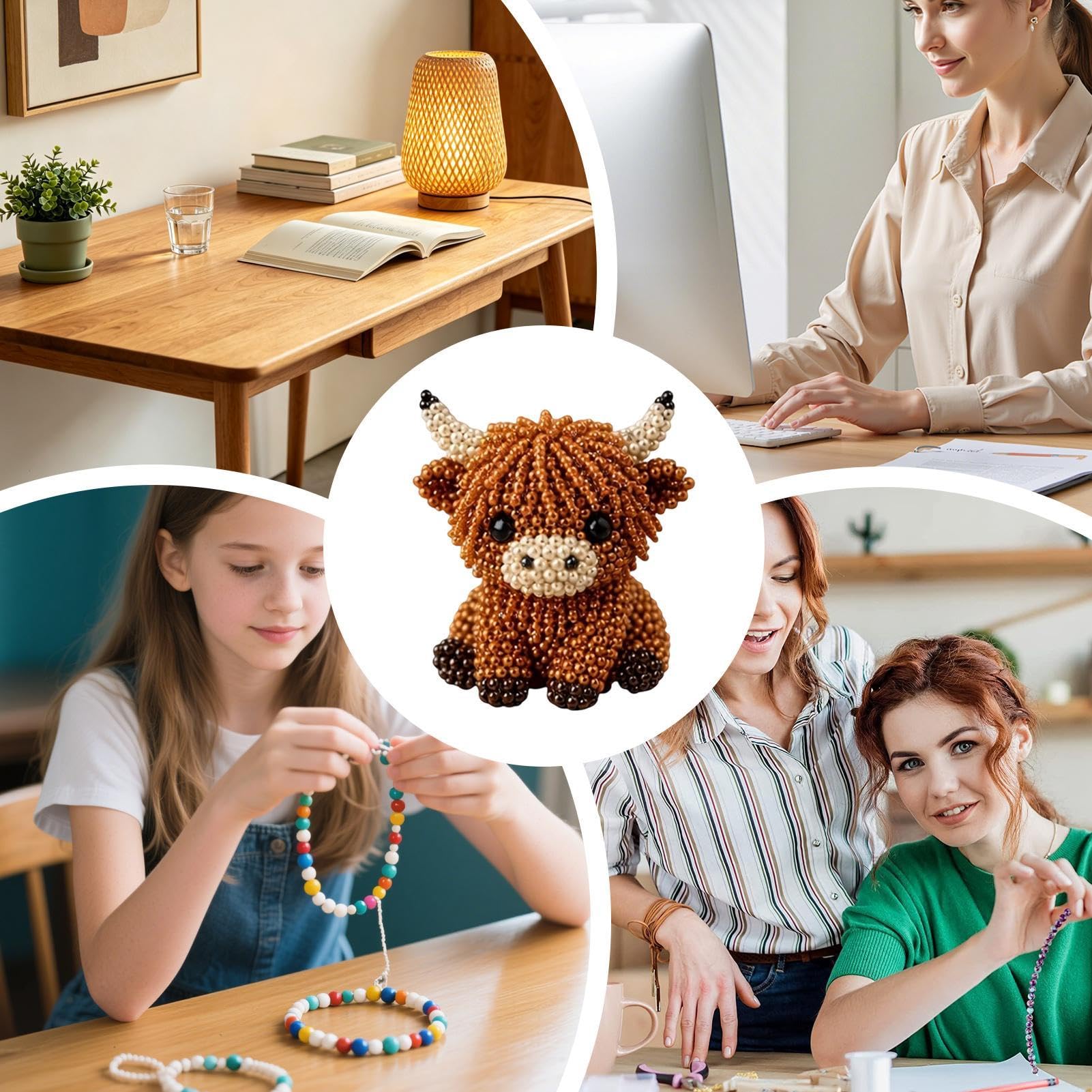 Set de Animales con Abalorios, Kit de Animales con Cuentas, pequeño Kit Bordado 3D, Hechos a Mano y Conjunto artesanía pájaros(B)