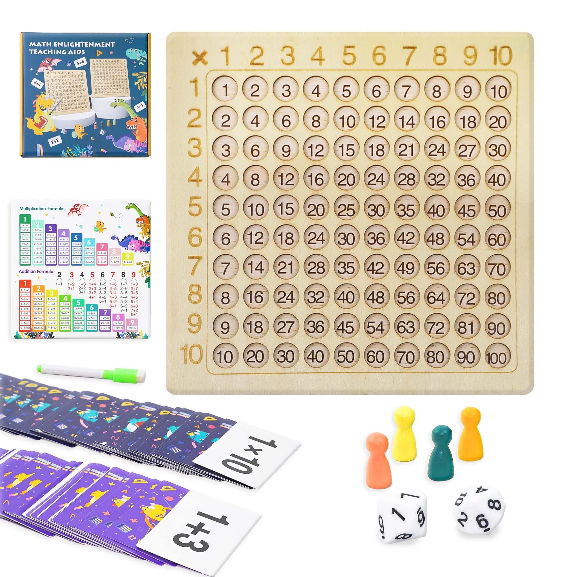 Multiplication Board Game,2in1 educational toys, multiplication board and addition board, multiplication education for kids, suitable as a gifts for boys and girls