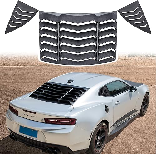 Cubiertas de parasol para parabrisas trasero y lateral para Chevy Chevrolet Camaro 2010 2011 2012 2013 2014 2015 en GT Lambo Style ABS negro mate