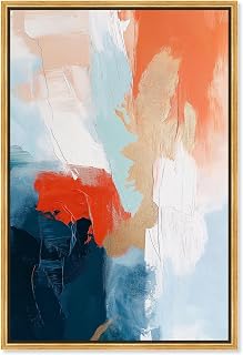 Art Remedy Marbled Abstracts Canvas, 20" x 30", Gold Frame, Bold and Bright II
