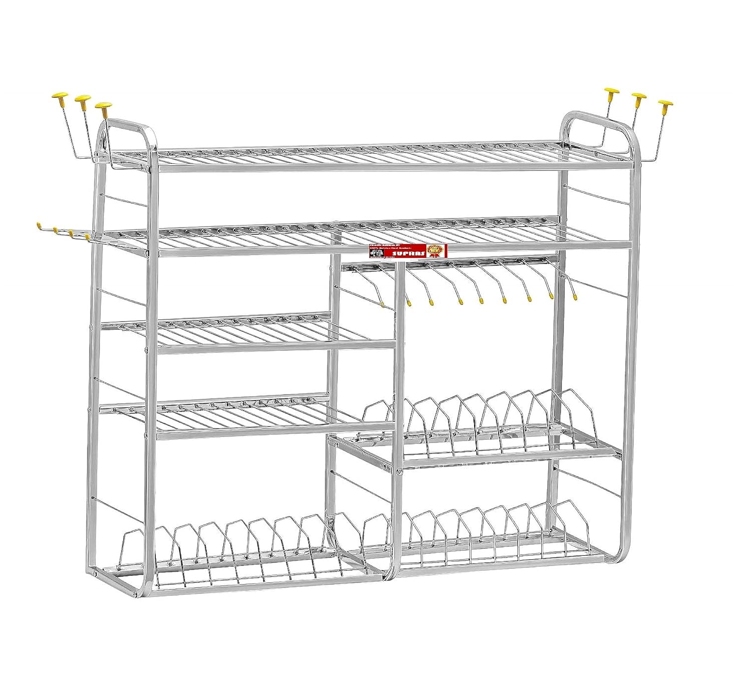 SUPRAS Kitchen Stainless Steel Bartan Stand (32 inch x 30 inch