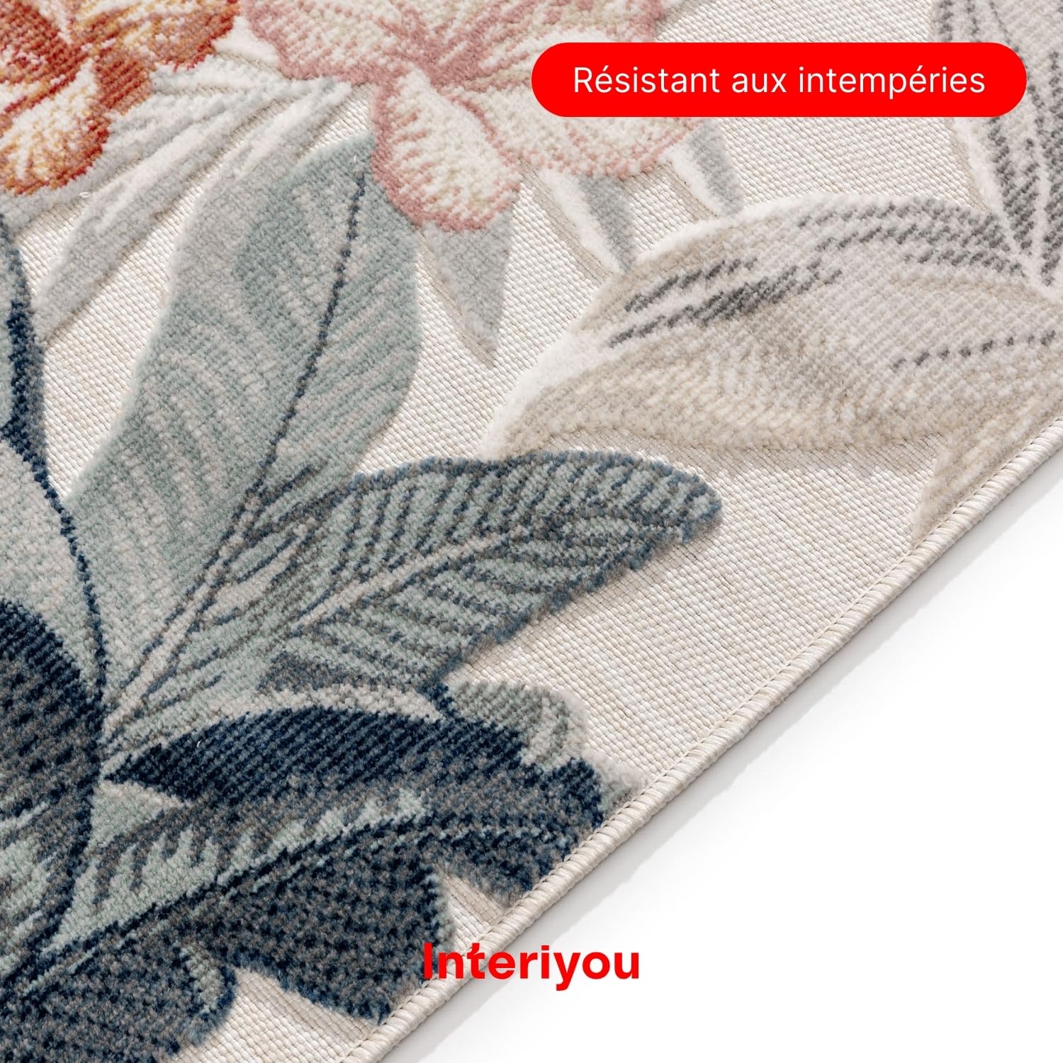 Interiyou Tapis extérieur Florenz - 160x230 Multicolore - Résistant aux UV pour Balcon, terrasse, Jardin ou Cuisine - Tissage Plat - pour d'entrée intérieur, Chambre, Salon, Bureau