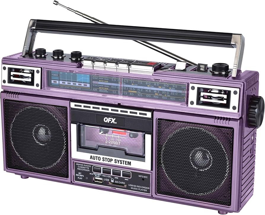 Amazon.com: QFX J-220BT Purple Boombox MP3 Conversion from Radio