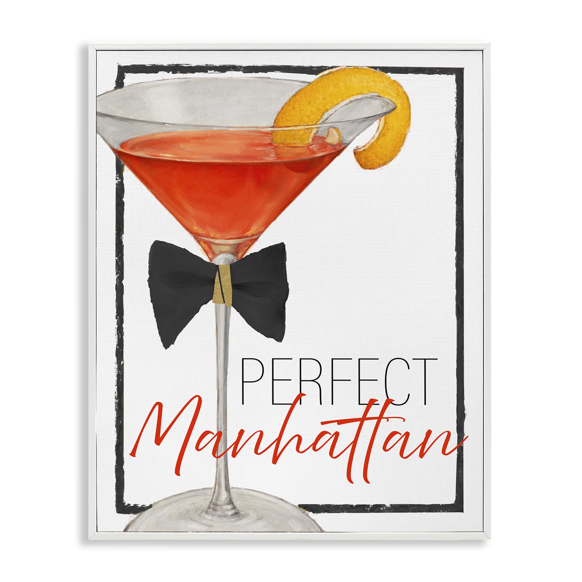 Affiche Manhattan Cocktail encadrée pour déco bar de salon élégant Stupell