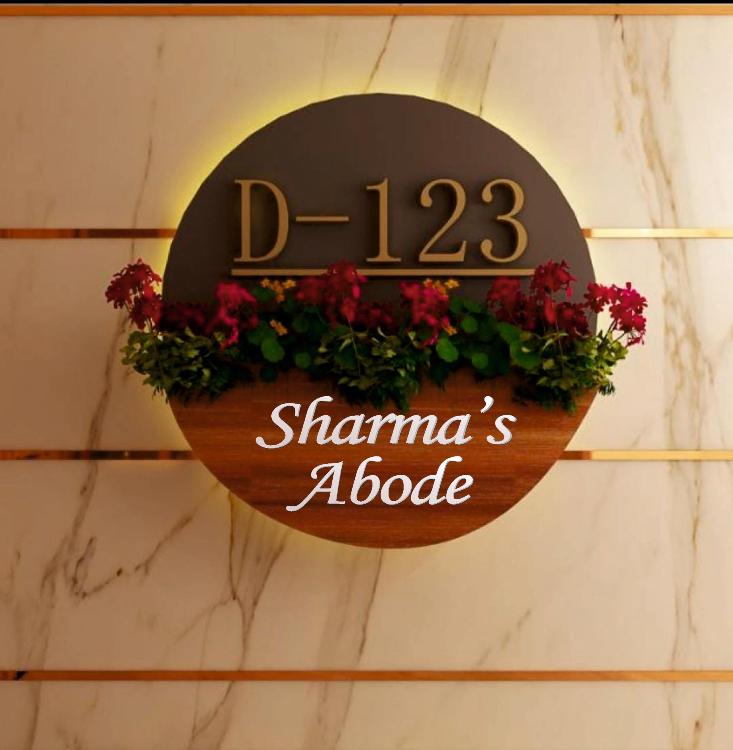 Acrylic House Name Plate Customized Personalized For Home Outdoor Family Glass Outside Office House Decor Bungalow Door (30x30cm)