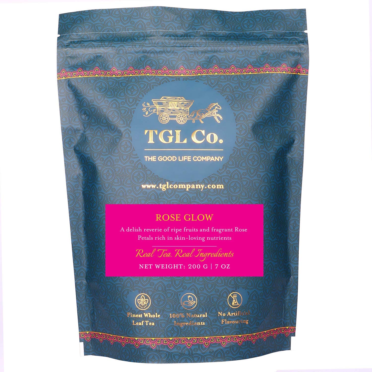 TGL Rose Glow Black Tea 50 Gram with Rose Petals, Raisins, Mango, Apricots | Vacuum Sealed for Freshness (B0CTMPYP4Q) Amazon Price History, Amazon Price Tracker