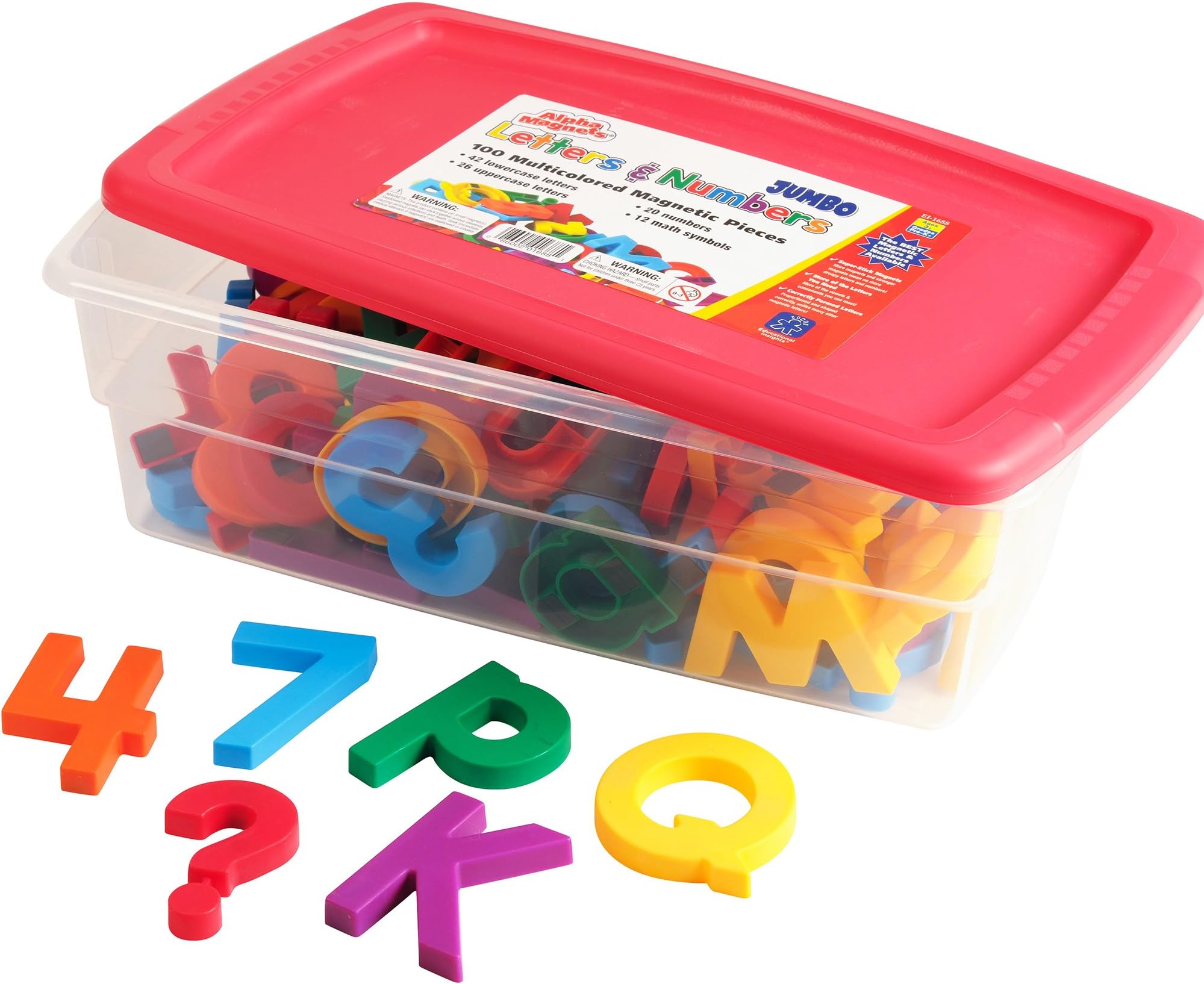 Educational Insights Jumbo Alphamagnets & Mathmagnets (Set of 100)