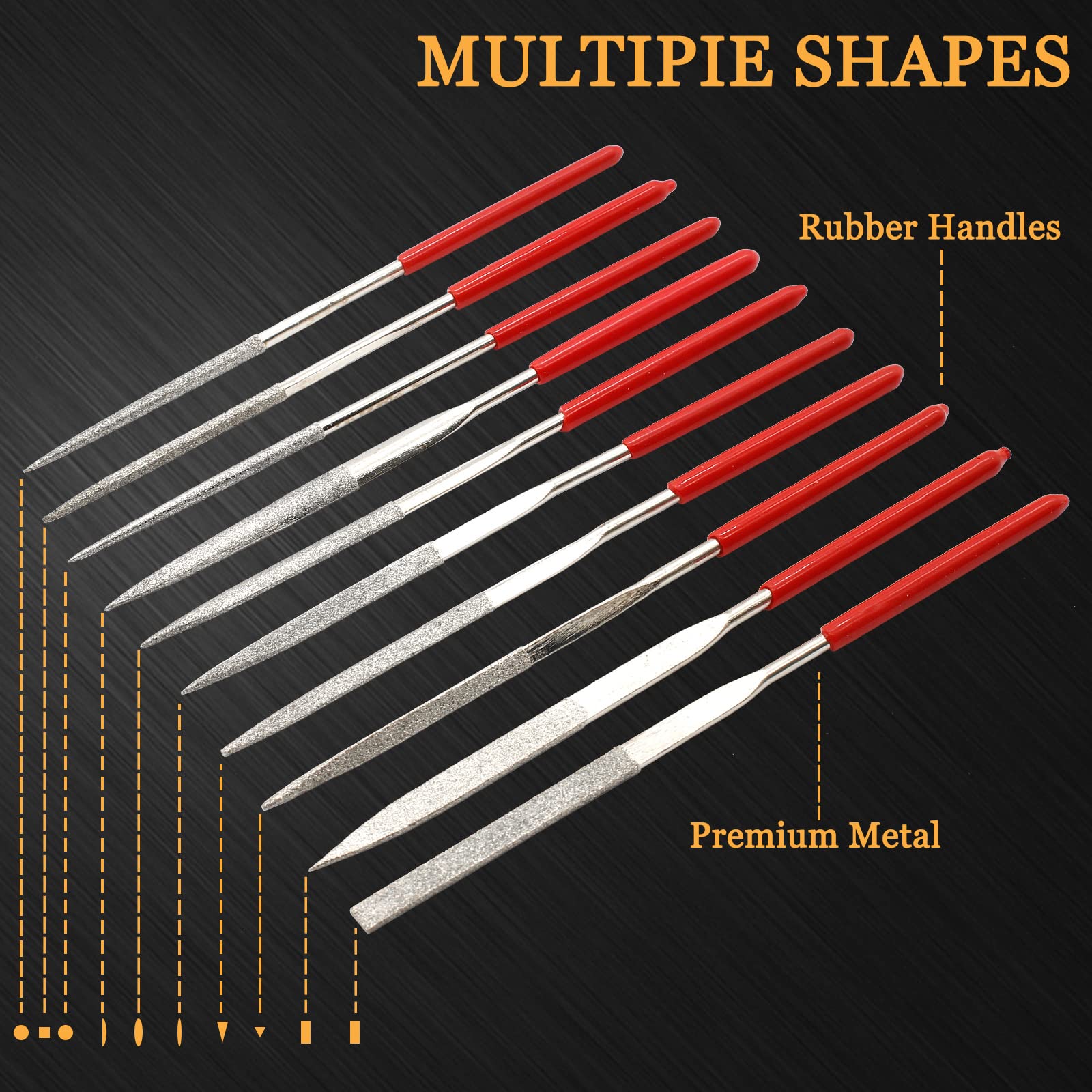 Amazon.com: HARSKIYER 10pcs Metal File Set, 3x140mm Mini Diamond