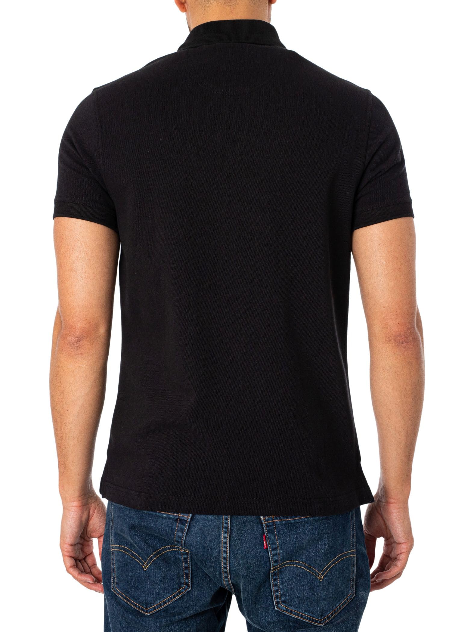 Barbour Hombre Polo De Piqué De Tartán, Black/Modern