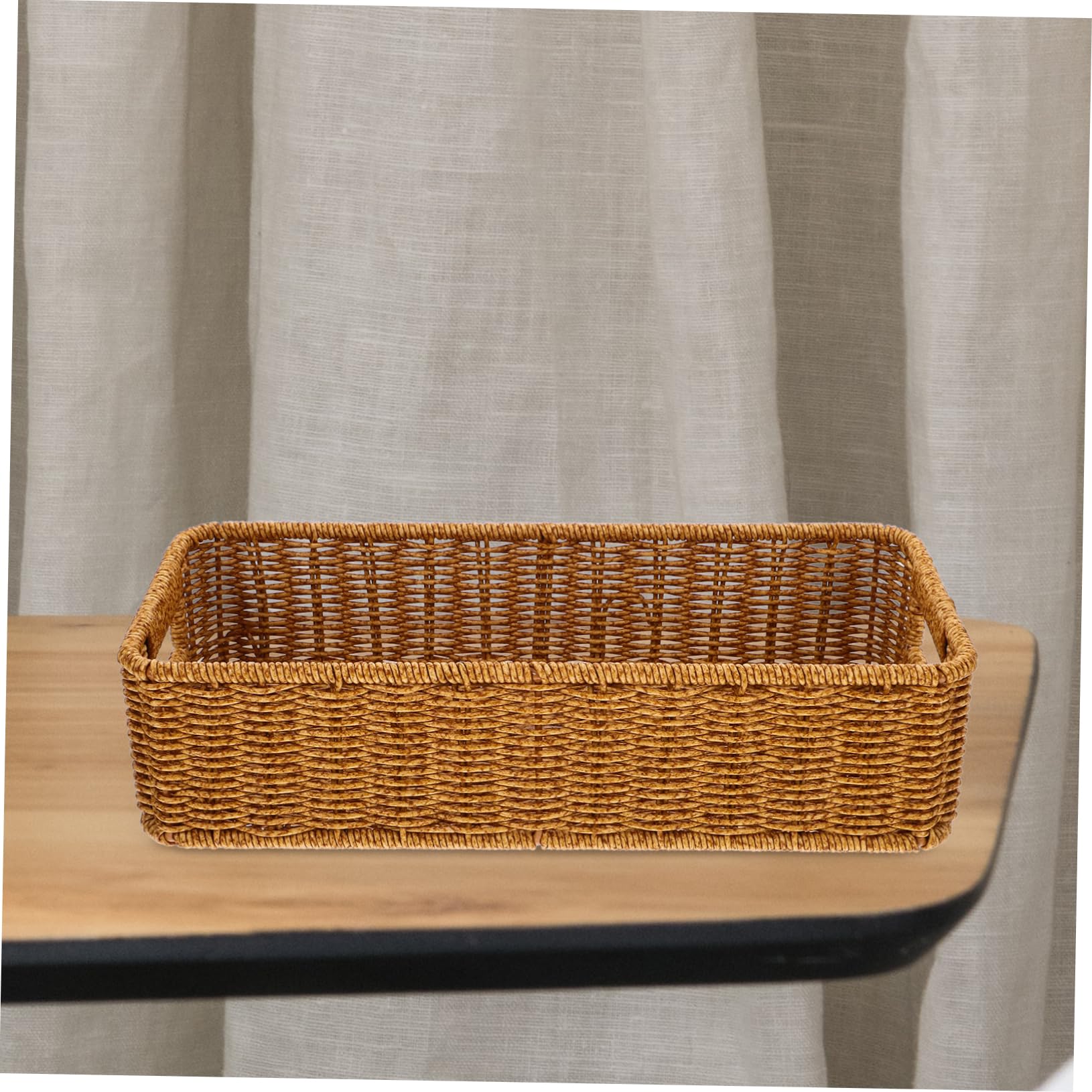 Ciieeo 4 Piezas Cesta De Cubiertos De Ratán Compartimento para Cuchara y Tenedor Cesta De Almacenamiento De Algas Marinas Canastas Nido Decorativas Frutero Ovalado Khaki Ratán De Plástico