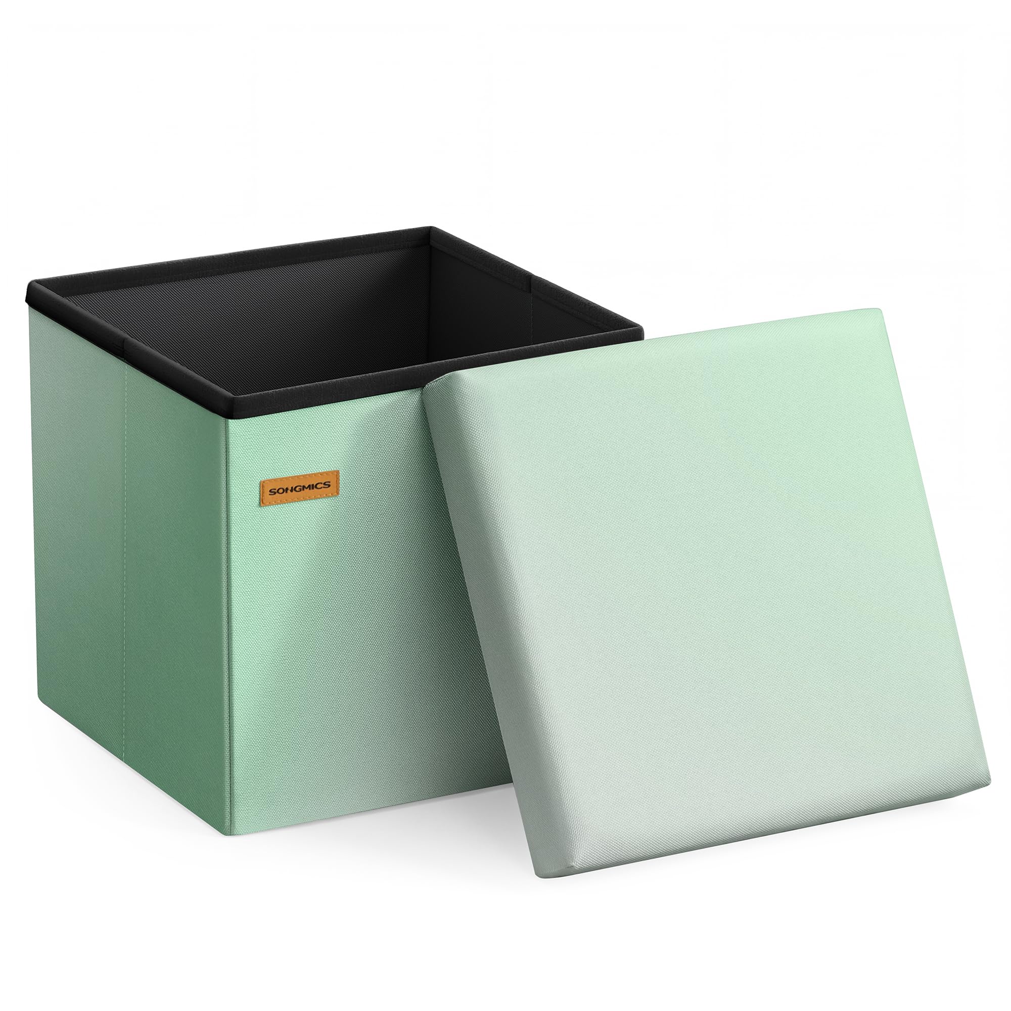 Folding Storage Ottoman Bench - Blue-Green