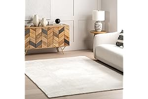 nuLOOM Loni Solid Washable White Shag Area Rug