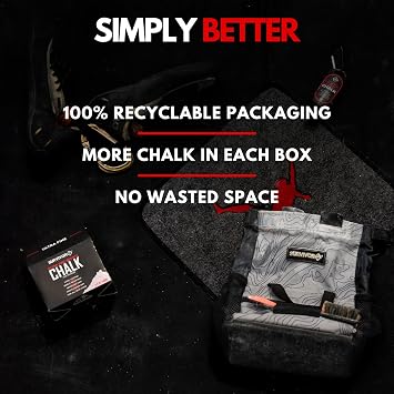 SURVIVOR Gym Chalk - Chalk Powder for Climbing, Lifting, Gymnastics & More