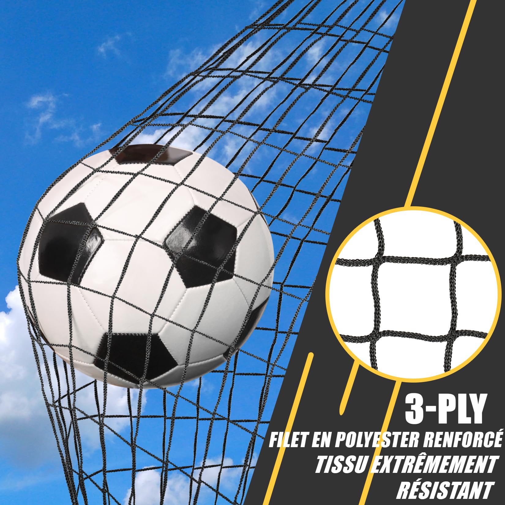 Cage de Foot Exterieur, Lot de 2 But de Foot Exterieur, Goal de Foot avec Cible Suspendue, Sac de Transport, pour Jardin, la Cour, Plage