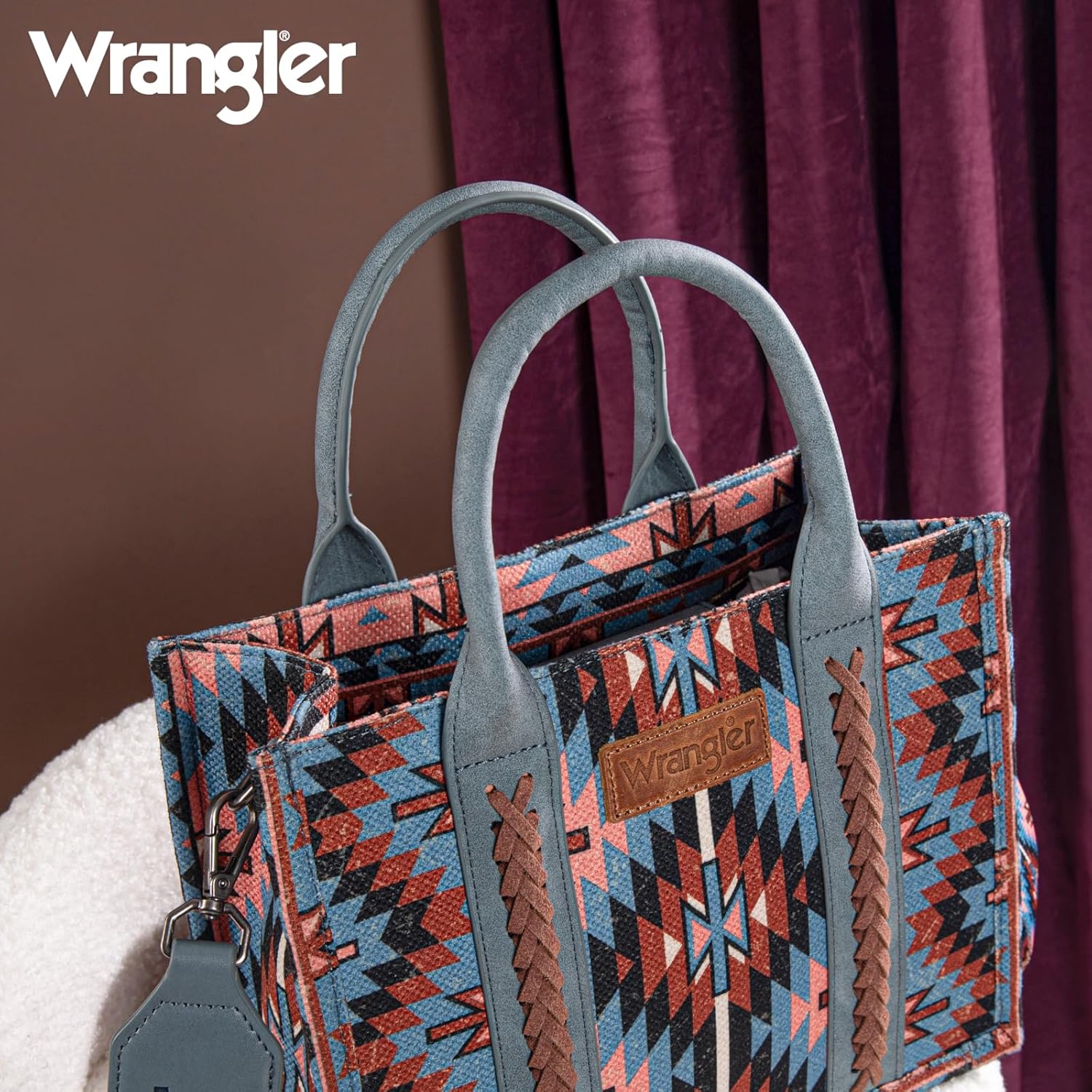 Montana West X Wrangler Tote Bag for Women Boho Aztec Shoulder Purse Top Handle Satchel Handbag - Image 4