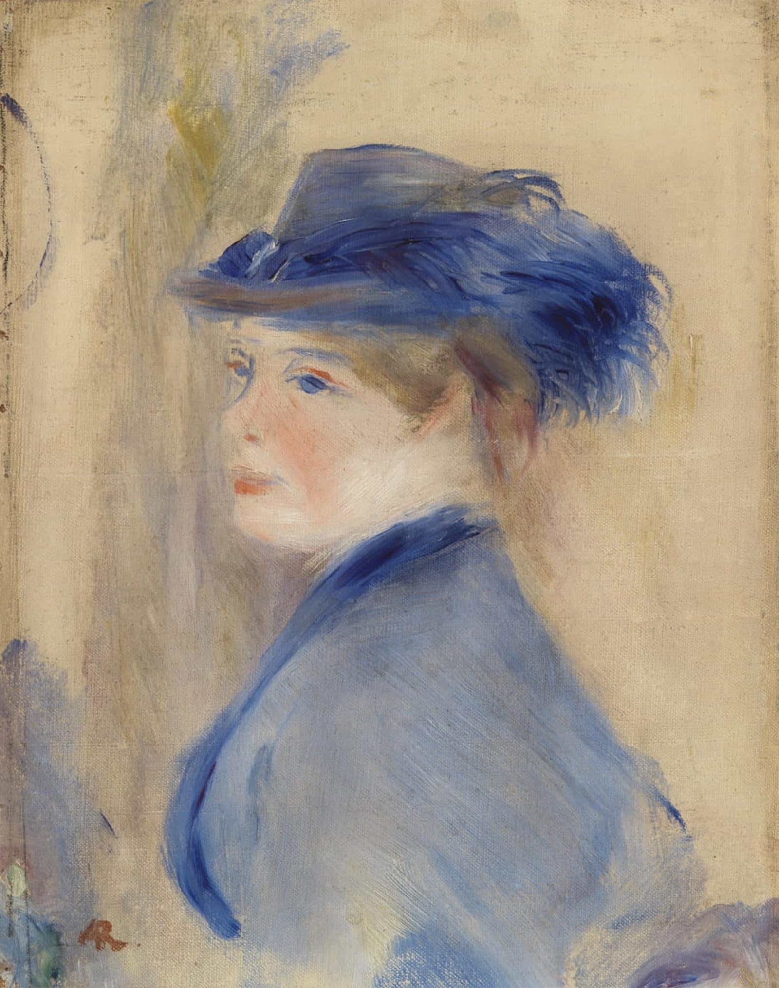 SERENDIPITP Retro Picture Poster Wall Art Pictures Painting Bust of a Woman by Pierre Auguste Renoir Wall Art Canvas Print for Wall Decor 60x90cm