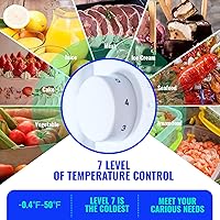 Vista 3 de Refrigerador de 3.5 pies cúbicos, refrigerador para dormitorio con estantes de cristal ajustables, control de temperatura de 7 niveles, adecuado