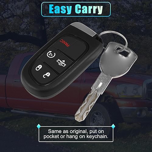 Miniatura 8 de X AUTOHAUX 433MHz GQ4-54T Reemplazo inteligente Proximit llave remota entrada sin llave alarma para Dodge para Ram 1500 2500 3500 2013-2019 camión