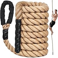 XXBEN 1.5 Inch Heavy Jute Climbing Rope for Gym, Fitness Training, Obstacle Course - 10FT-50FT, 550LBS Strength