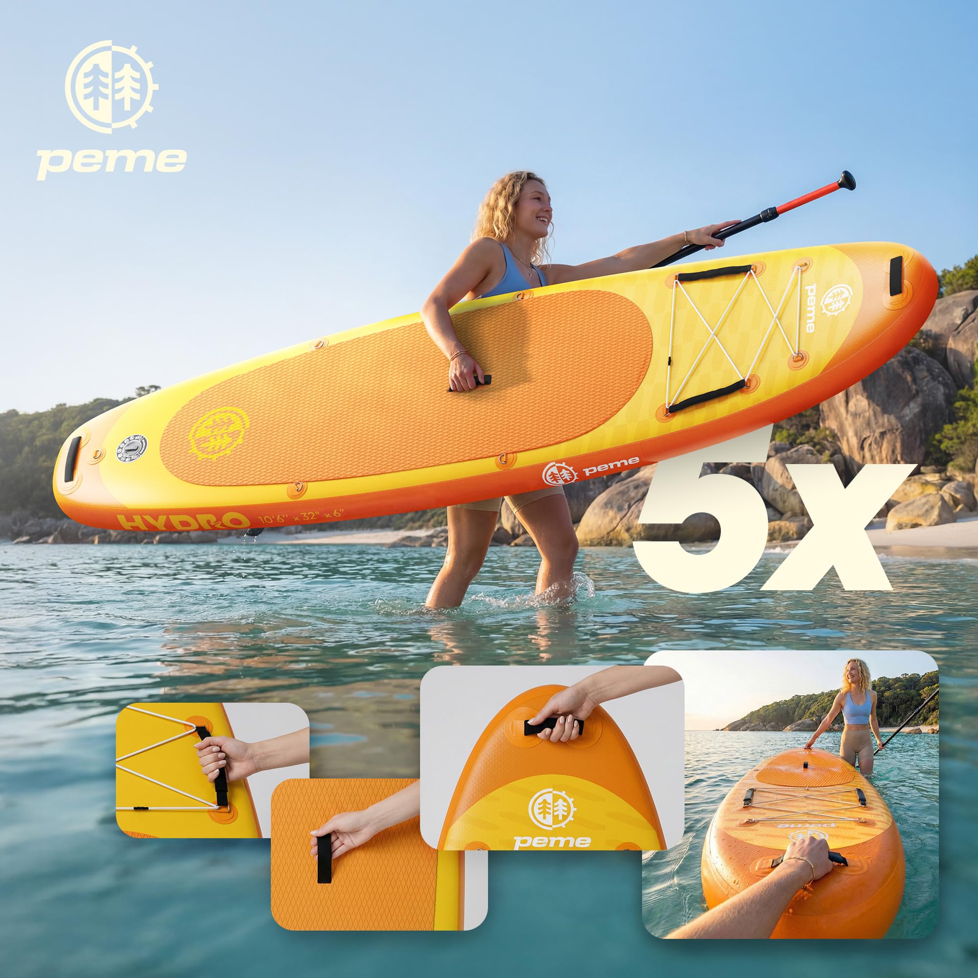 peme Tabla Paddle Surf Hinchable Sup Padel Adulto Sup Padelsurf Stand Up Principiantes Profesional Rigida Touring Allround con Accesorios para Adultos Mar Standup 150 166 kg 320 350 cm