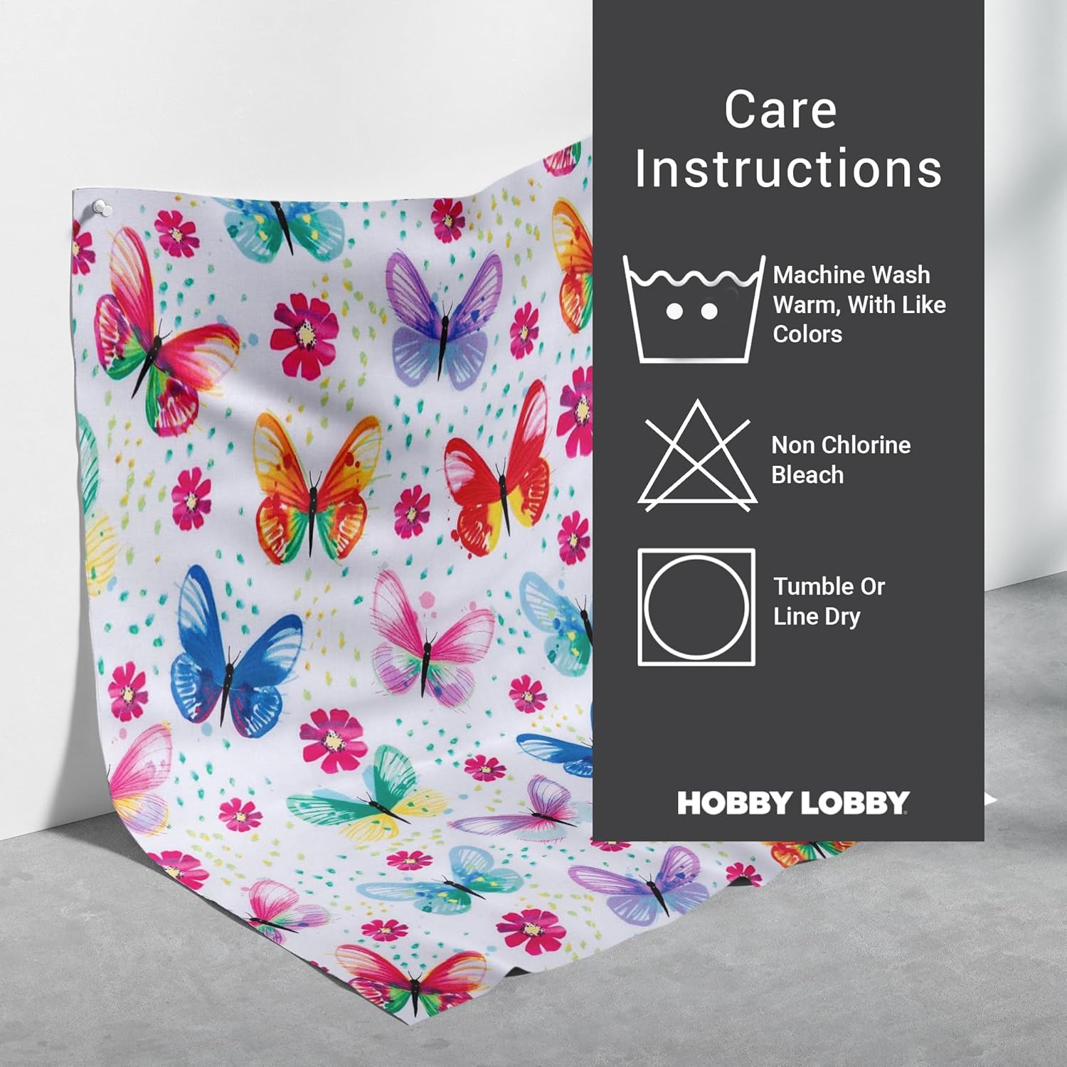 Hobby Lobby Watercolor Butterfly Cotton Apparel Fabric (2 Yard) - Printed Sewing Lightweight Precut Fabric for Sewing Clothes, Homeware, & Other Accessories