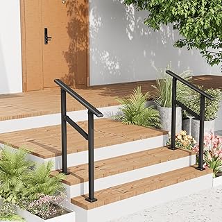 2 Pack Hand Rails for Outdoor Steps,1-2 Step Railing for Stairs,Adjustable Porch Railing,Hand Rails