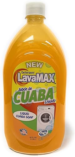LavaMAX Cuaba Jabón líquido  Detergente líquido ideal para lavandería diaria  Aroma original de Cuaba  Sin fosfato (40 onzas)