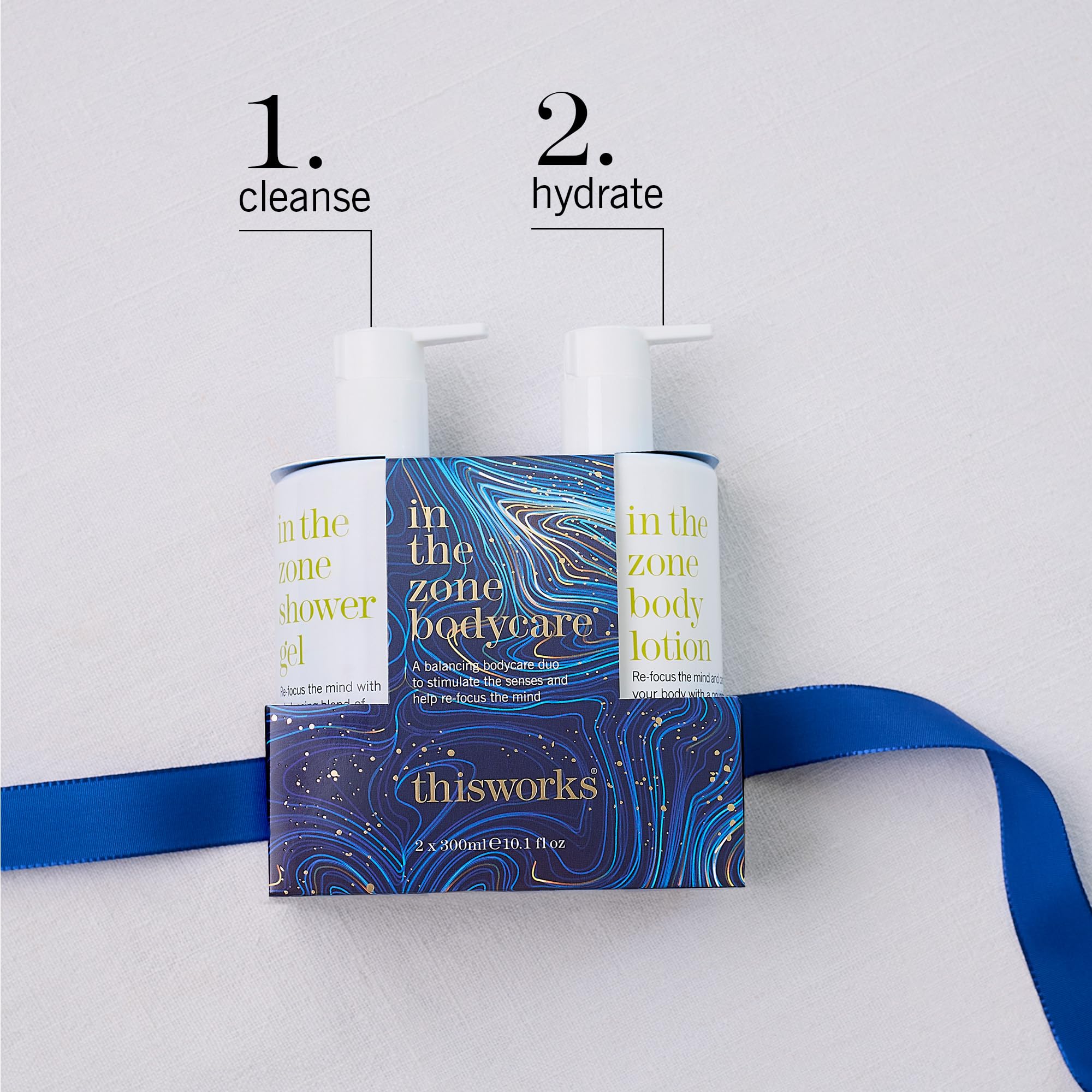 This Works In The Zone Hand & Bodycare Gift Set - Uplifting Shower Gel and Body Lotion (2 x 300 ml) with Eucalyptus, for Men and Women - Image 2