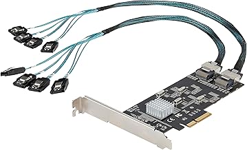 StarTech.com 8 Port SATA PCIe Controller Card - PCI Express 6Gbps SATA Card 4 Host Controllers - SATA PCIe Controller Card - PCI-e x4 Gen 2 to SATA III - SATA HDD/SSD (8P6G-PCIE-SATA-CARD)