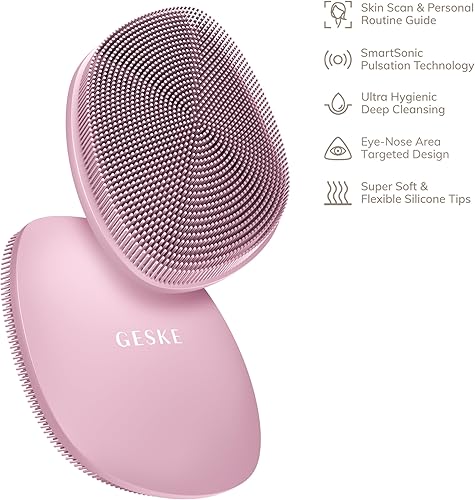 Miniatura 4 de GESKE SmartAppGuided™ Cepillo facial 4 en 1 Cepillo de limpieza facial profesional Cepillo facial de silicona para limpieza de la piel