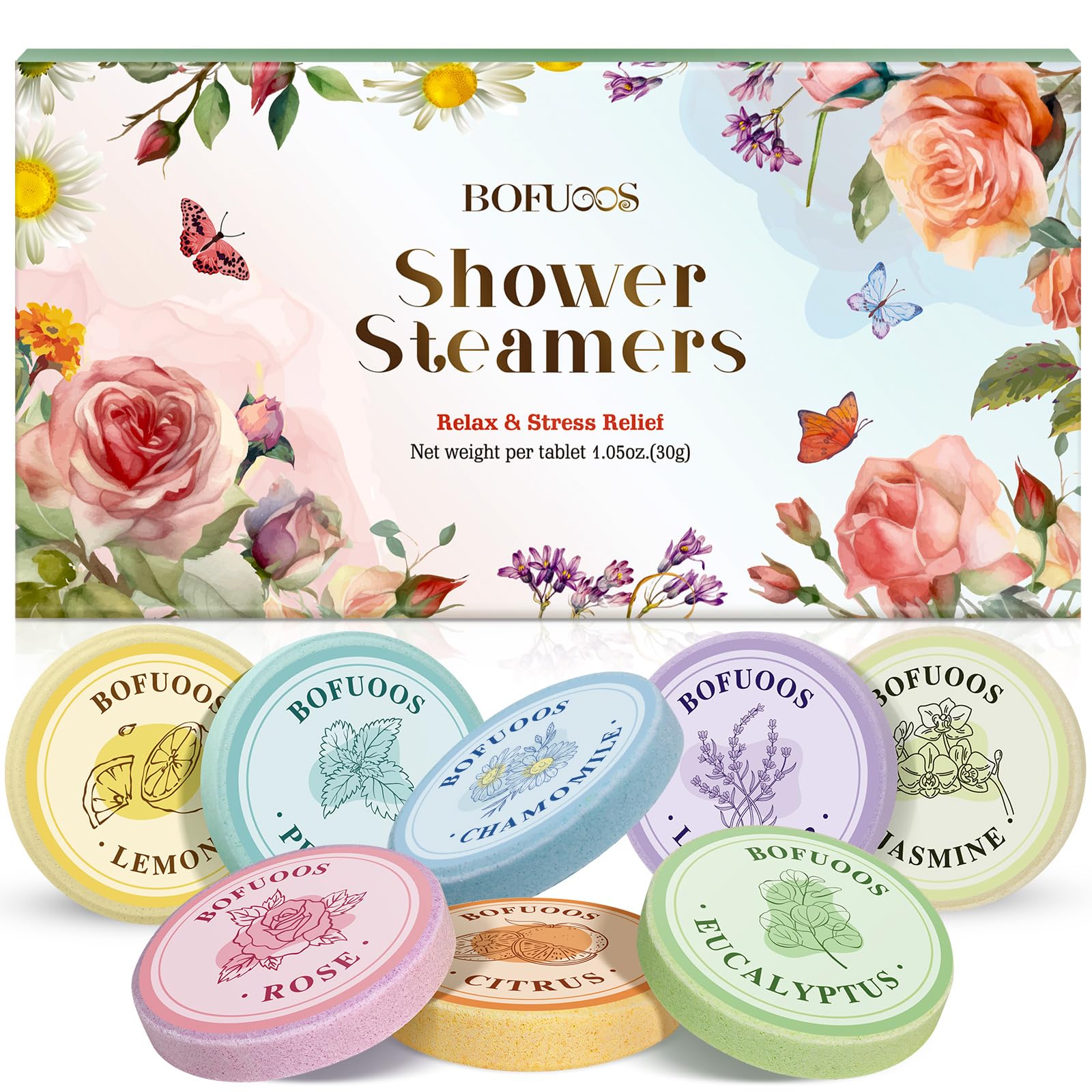 Bofuoos Shower Steamers Aromatherapy – Mothers Day Gifts for Mom, Birthday Gifts for Women Wife Teen Girls Mom, Natural Essential Oils Bath Bombs for