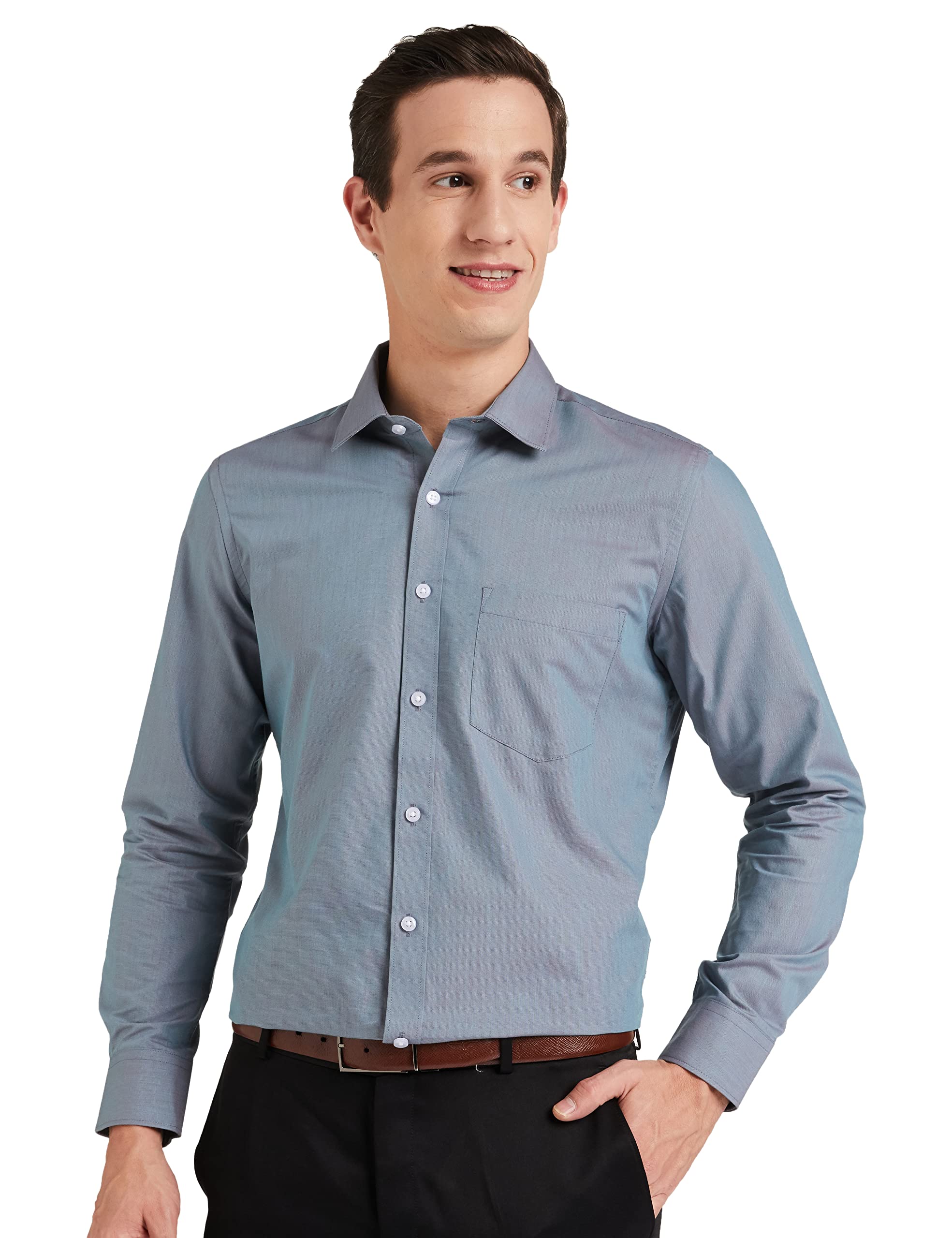Amazon Brand - SymbolMen's Solid Slim Fit Formal Shirt