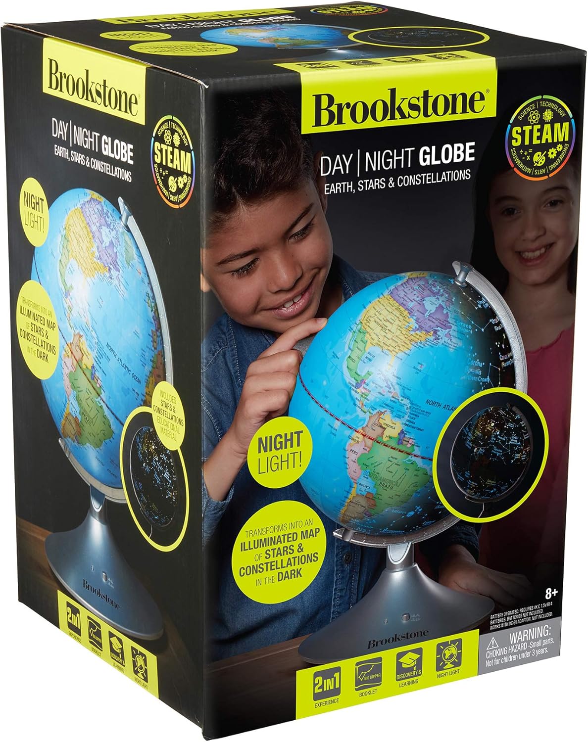 Toys Brookstone Globe for Kids Interactive Light Up World and Constellation Globe Learning