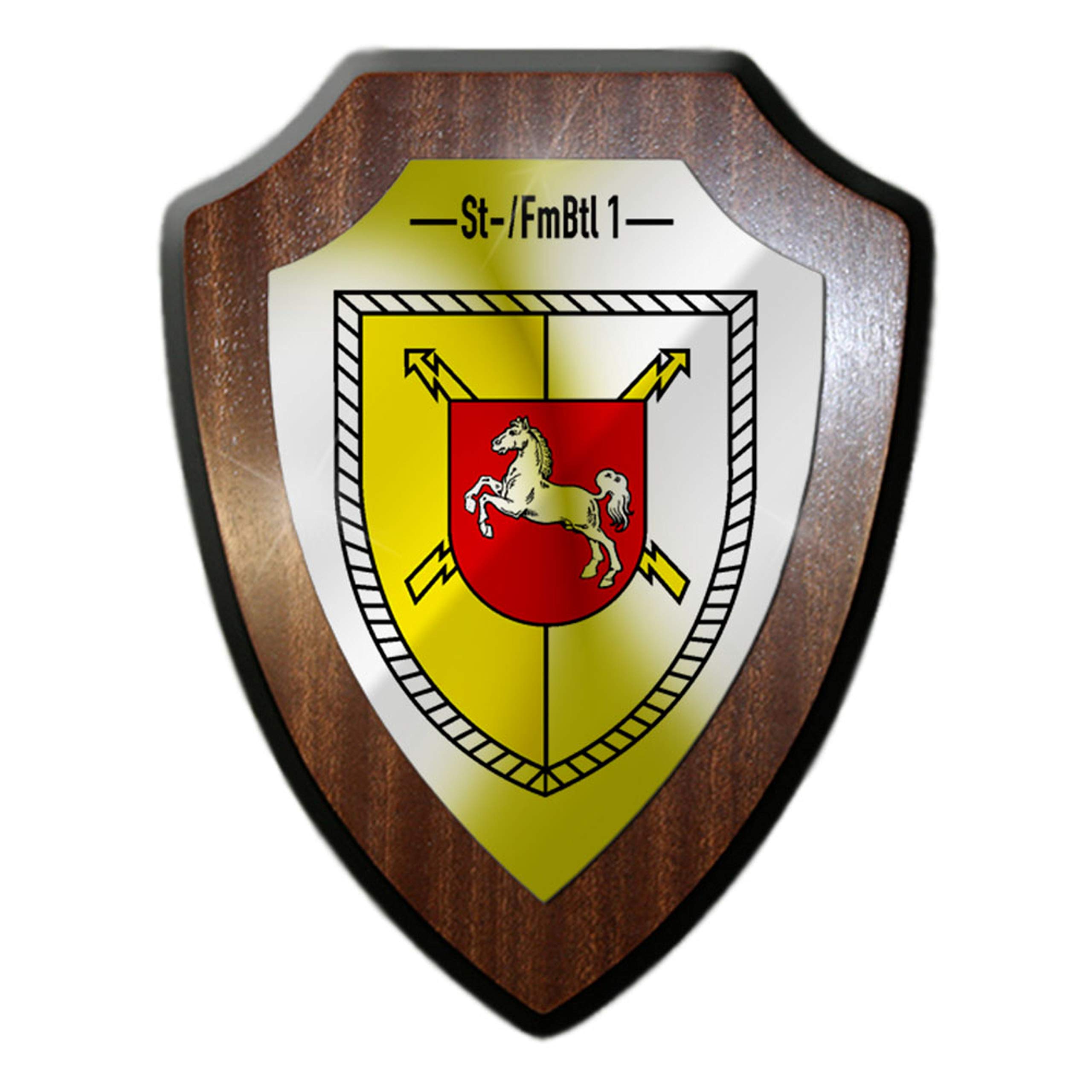 Plaque de blason FmBtl 1 Hannover Bothfeld en bois de cerisier massif gravé